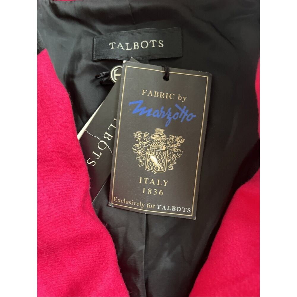 NEW Talbots Marzotto Blazer Size 8 Pink Black Velvet Lapel Pockets 99% Wool - Picture 4 of 14